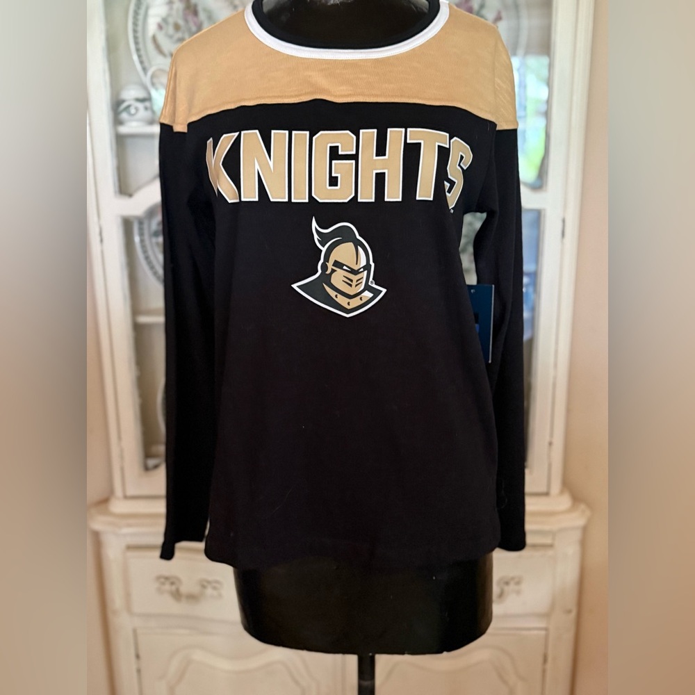 NWT UCF Knights Black and Tan Long Sleeve Spirit Jersey Size Small
